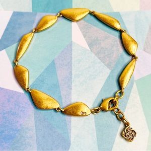 Kendra Scott Kira Link Bracelet Gold Tone Rhinestone Accent Geometric Minimalist